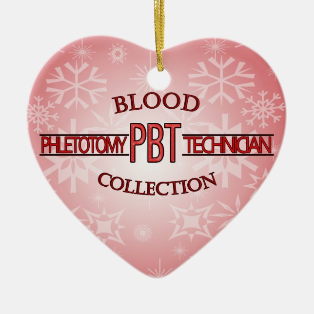 SPECIALIST PBT PHLEBOTOMY TECH BLOOD COLLECTION CERAMIC TREE DECORATION (Front)