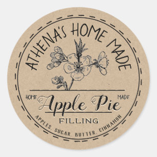 Speciality Food Farmers Market Apple Pie Kraft Classic Round Sticker