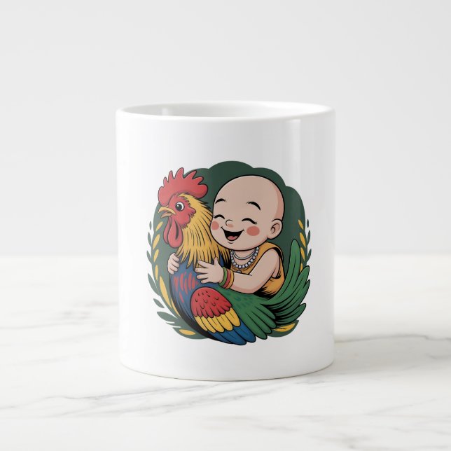 Speciality Mug | Chloe Baby Hugs The Rooster (Front)