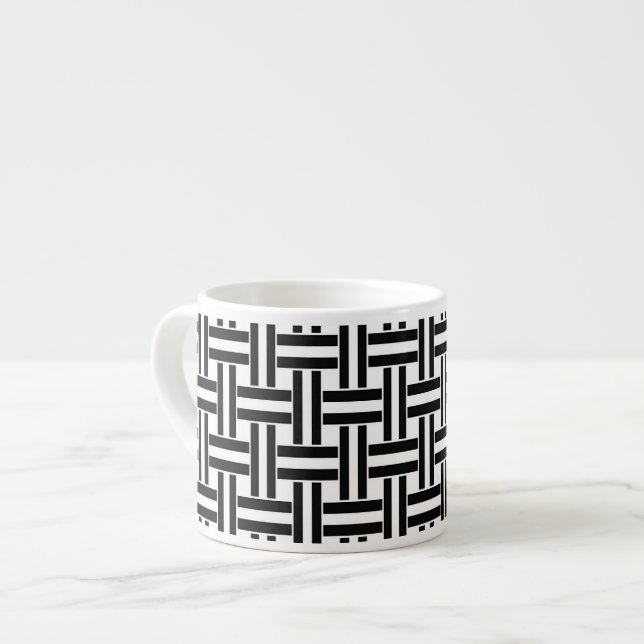 Speciality Mug Espresso Stripe Black & White (Front Left)