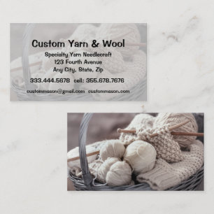Speciality Yarn Needlecraft Custom Wool Shop  Business Card