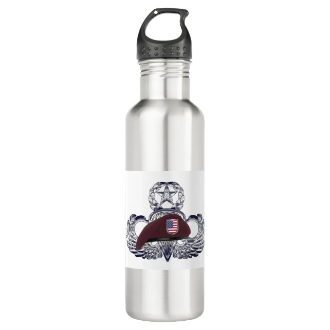 Specially Designed Beret on Airborne Wings s 710 Ml Water Bottle (Front)