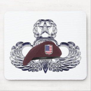 Specially Designed Beret on Airborne Wings s Mouse Mat