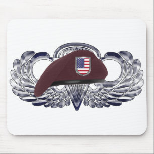 Specially Designed Beret on Basic Airborne Wings Mouse Mat