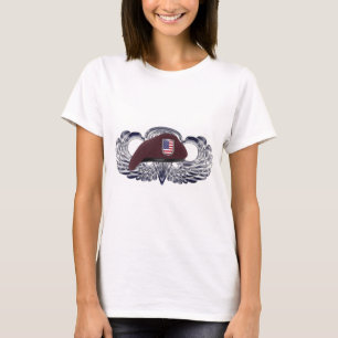 Specially Designed Beret on Basic Airborne Wings T-Shirt