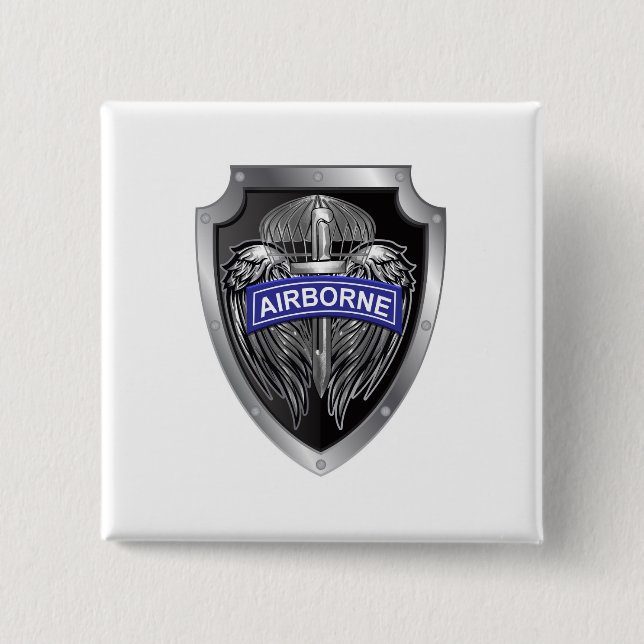 Specially Designed Winged Airborne Shield 15 Cm Square Badge (Front)