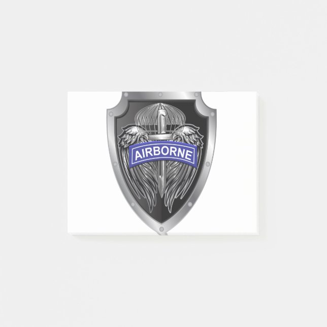Specially Designed Winged Airborne Shield Post-it Notes (Front)