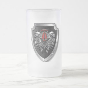Specially Designed Wings Special Ops Patch Frosted Glass Beer Mug