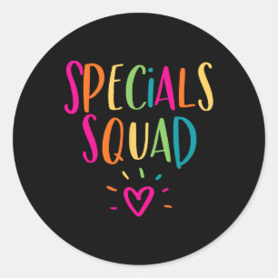 Specials Squad Art Music Pe Tech Gym Teacher Team Classic Round Sticker