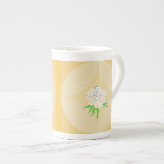 Specialty Mug - Rose on Geometric Background (Front Right)