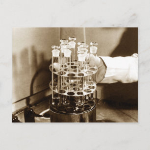 Specimens in glass-stoppered test tubes postcard