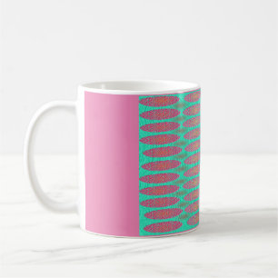 Specked baby blue and pale pink globe design coffee mug
