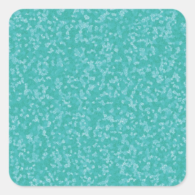 Speckled Aqua Blue & White Square Envelope Seals (Front)