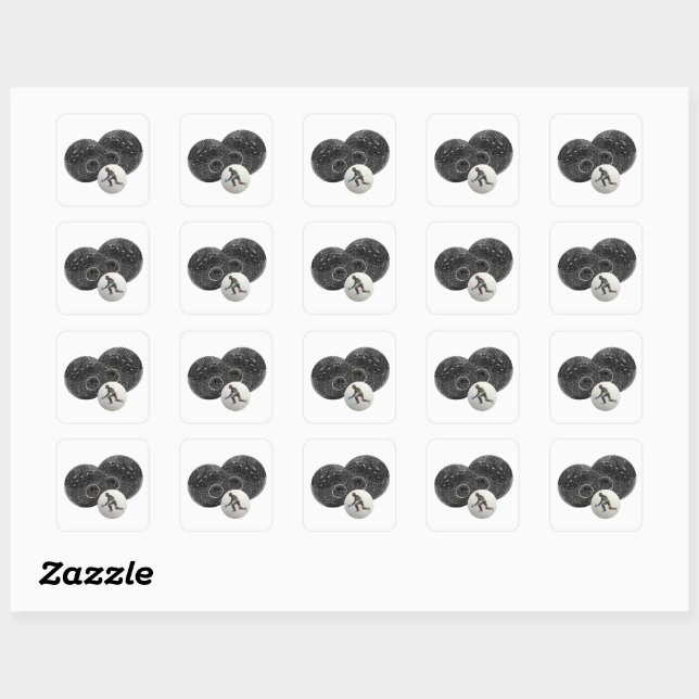 Speckled Black And White Lawn Bowls, Square Sticker (Sheet)