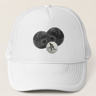 Speckled Black And White Lawn Bowls, Trucker Hat