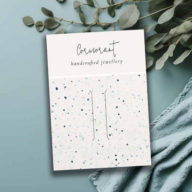 Speckled Blue White Texture Hair Pin Band Display Business Card (Creator Uploaded)