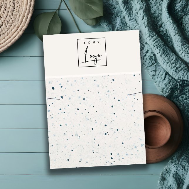 Speckled Blue White Texture Logo Necklace Display Business Card (Creator Uploaded)