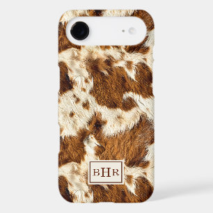 Speckled Brown Cowhide Monogrammed