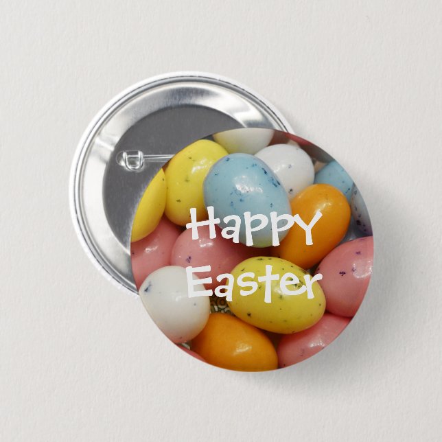 Speckled Coloured Jelly Bean Easter Eggs 6 Cm Round Badge (Front & Back)