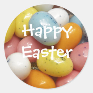 Speckled Coloured Jelly Bean Easter Eggs Classic Round Sticker