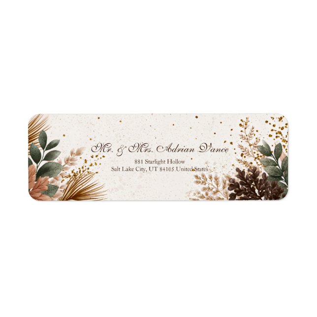 Speckled Gold Forest Green Botanical (Front)