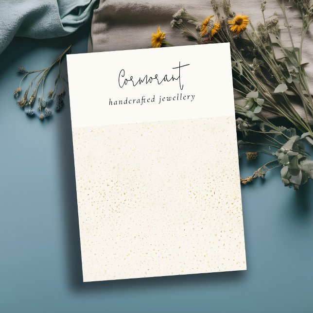 Speckled Gold White Texture Blank Jewellery Displa Business Card (Creator Uploaded)