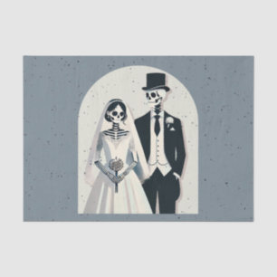 Speckled Grey Skeleton Halloween Gothic Wedding Tissue Paper