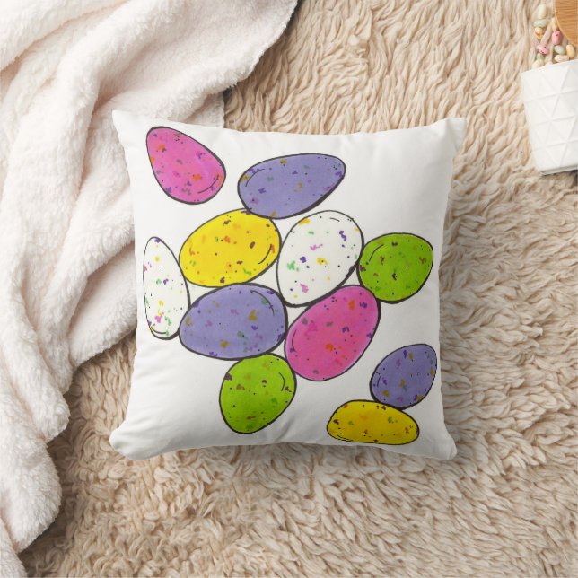 Speckled Malted Milk Easter Candy Eggs Cushion (Blanket)