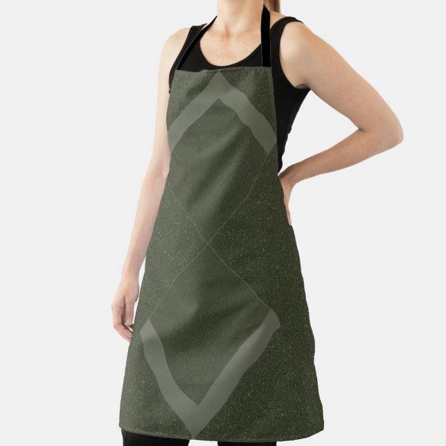 Speckled Moss Apron with Diamond Overlay (Insitu)