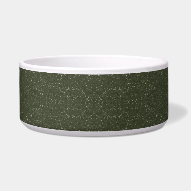 Speckled Moss Green Pet Bowl – Customisable (Front)