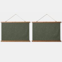 Speckled Moss Green Wall Tapestry with Wood Hanger