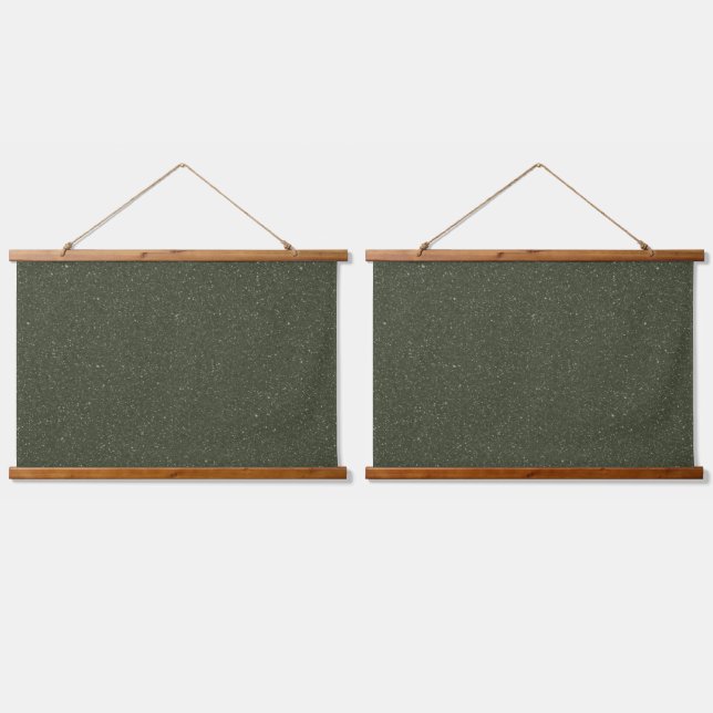 Speckled Moss Green Wall Tapestry with Wood Hanger (Double)