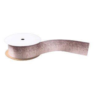 Speckled Rose Gold Glitter on Blush Pink Satin Ribbon