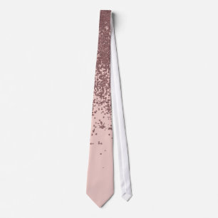Speckled Rose Gold Glitter on Blush Pink Tie
