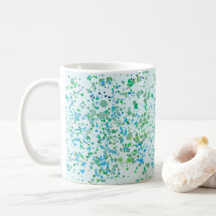 Speckled splattered Paint Blue and Green Coffee Mug