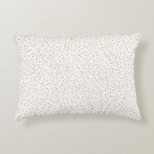 Speckled Spring Fern, Green & Orange Dots Decorative Cushion