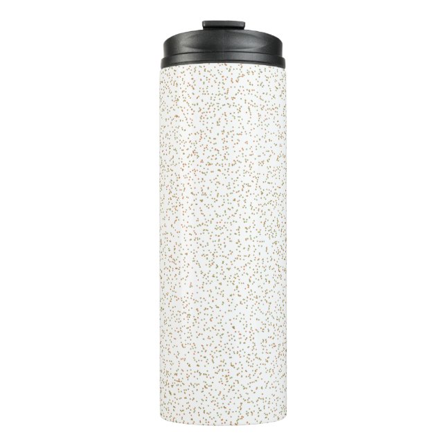Speckled Spring Fern, Green & Orange Dots  Thermal Tumbler (Front)