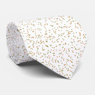 Speckled Spring Fern, Green & Orange Dots Tie