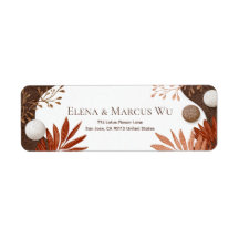Speckled Stone Earthy Palm Border Return Address