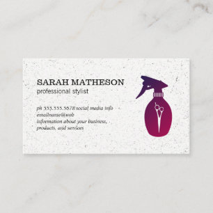 Speckled Texture Modern Salon Stylist Hair Spray Business Card