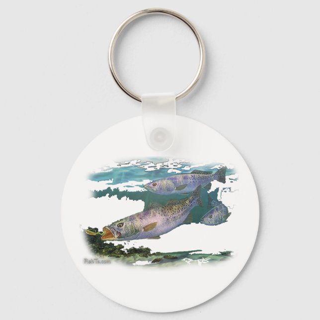 Speckled Trout Feeding Key Ring (Front)