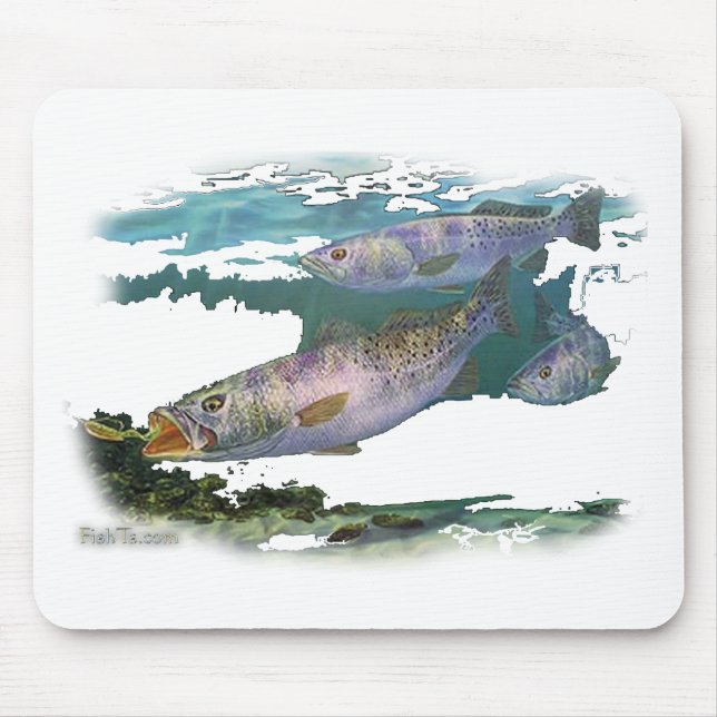 Speckled Trout Feeding Mouse Mat (Front)
