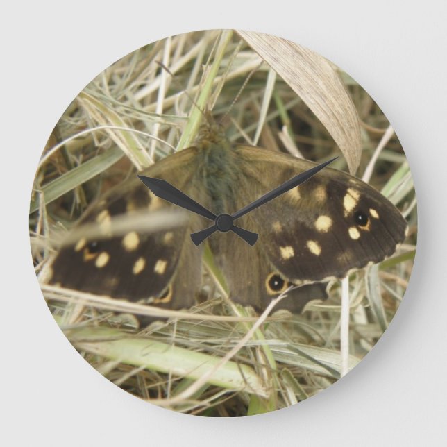 Speckled Wood Butterfly Wall Clock (Front)
