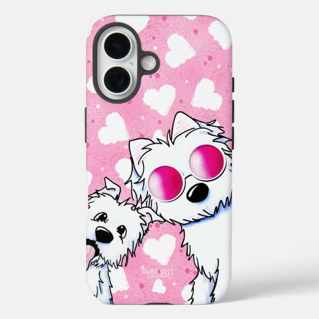 Spectacled Sweet Heart Westies Case-Mate iPhone Case (Back)