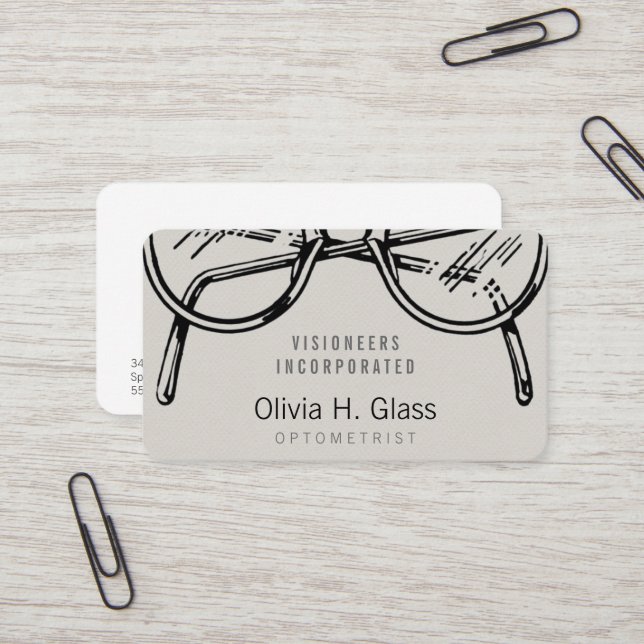 Spectacles Eyewear Cloud Faux Flannel Business Card (Front/Back In Situ)
