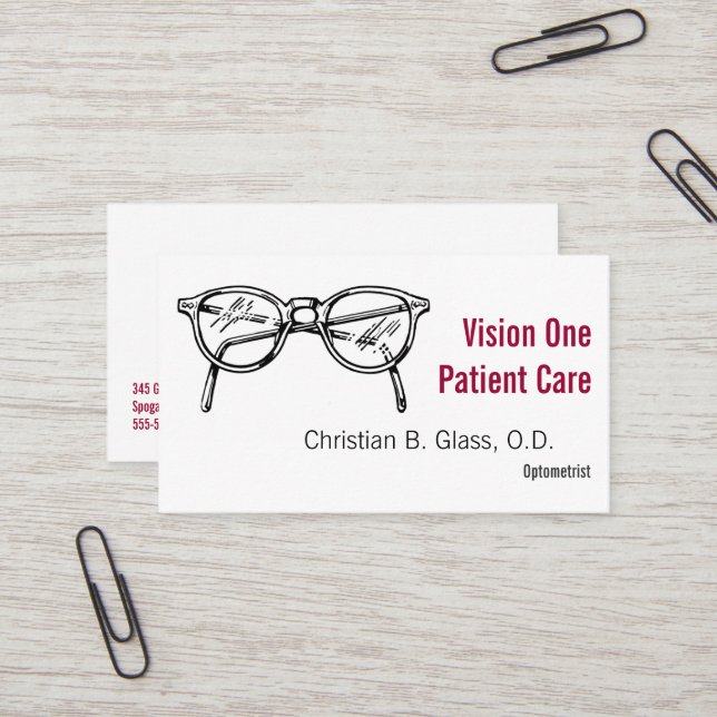 Spectacles Eyewear Optical Vision Business Card (Front/Back In Situ)