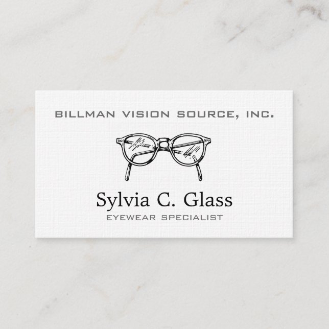 Spectacles Eyewear Optical Vision Business Card (Front)