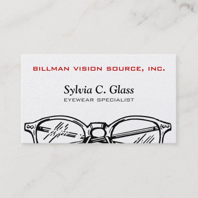 Spectacles Eyewear Optical Vision Business Card (Front)