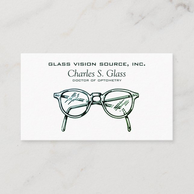 Spectacles Eyewear Optical Vision Greens Business Card (Front)