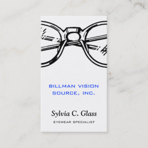 Spectacles Eyewear Optical Vision Vertical Business Card